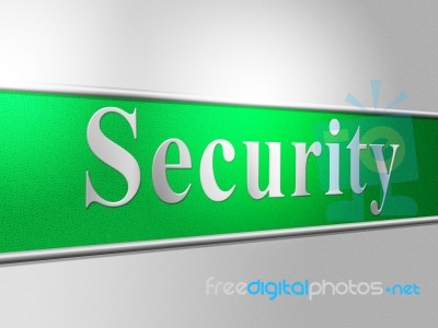 Security Secure Represents Protect Encrypt And Protected Stock Image