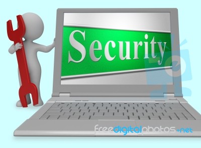 Security Secure Represents Protect Encrypt And Protected 3d Rend… Stock Image