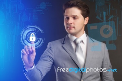 Security Services, Cybersecurity And Protection Concept.business… Stock Photo