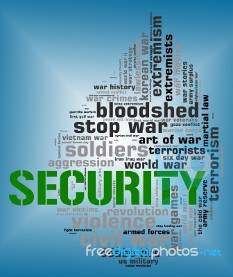 Security Word Shows Encrypt Password And Wordcloud Stock Image