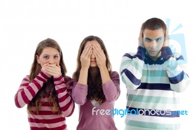 See No Evil Listen No Evil Speak No Evil Stock Photo