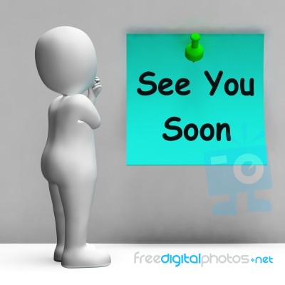 See You Soon Means Goodbye Or Farewell Stock Image