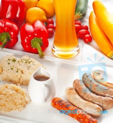 Selection Of All Main Type Of German Wurstel Sausages Stock Photo