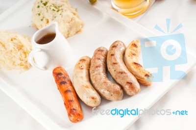 Selection Of All Main Type Of German Wurstel Saussages Stock Photo