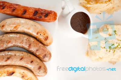 Selection Of All Main Type Of German Wurstel Saussages Stock Photo