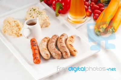 Selection Of All Main Type Of German Wurstel Saussages Stock Photo