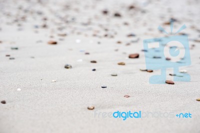 Selective Focus On Foreground Rocks Stock Photo