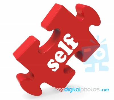 Self Puzzle Shows Believe Me Yourself Or Myself Stock Image