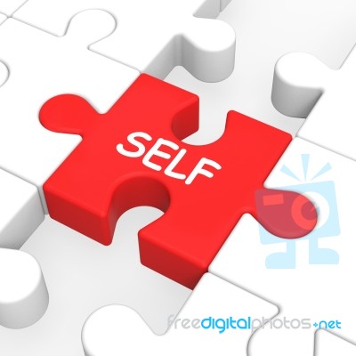 Self Puzzle Shows Me My Yourself Or Myself Stock Image