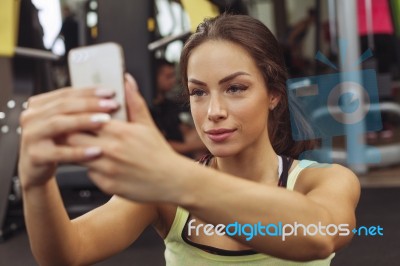 Selfie After Intense Workout Stock Photo