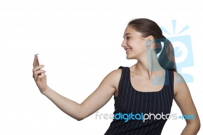 Selfie In Studio Stock Photo