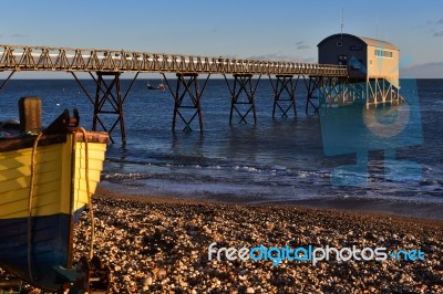 Selsey Bill Lifeboat Station On A Winters Afternoon Stock Photo