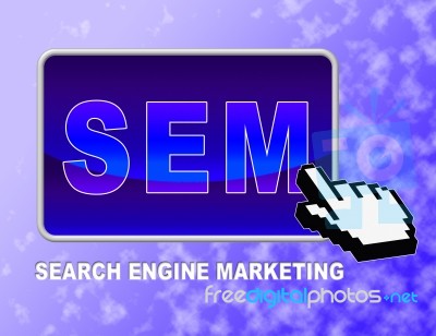 Sem Button Shows Web Marketing And Advertising Stock Image