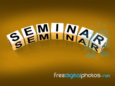 Seminar Blocks Represent A Convention Symposium Or Workshop Stock Image