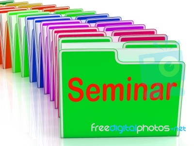 Seminar Folders Show Convention Presentation Or Meeting Stock Image