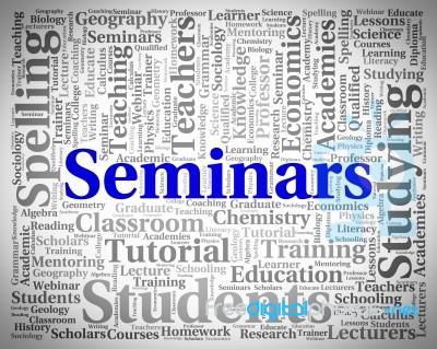 Seminars Word Representing Present Text And Forums Stock Image