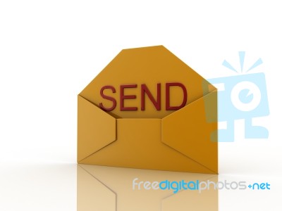 Send Text With Letter Stock Image