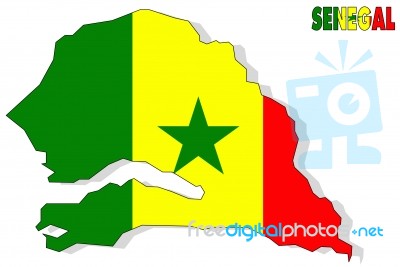 Senegal Map Flag Stock Image