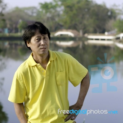 Senior Asian Man Stock Photo