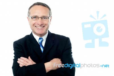 Senior Businessman Posing With Confidence Stock Photo