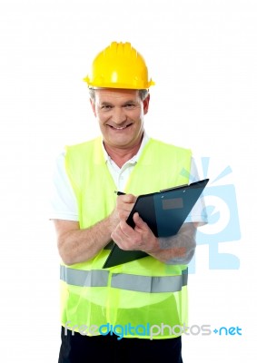 Senior Construction Engineer Stock Photo