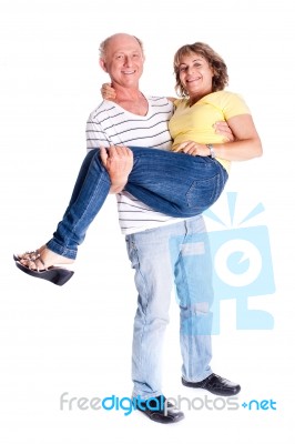 Senior Couple Having Fun Stock Photo