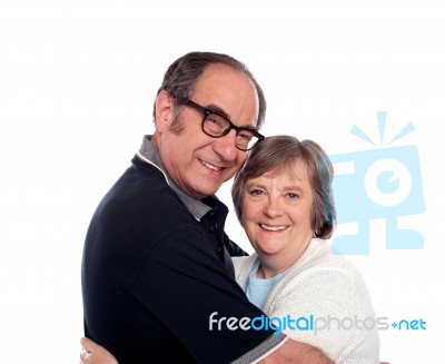 Senior Couple Hugging Stock Photo