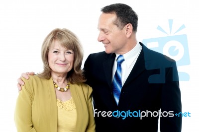 Senior Couple Posing Together Stock Photo