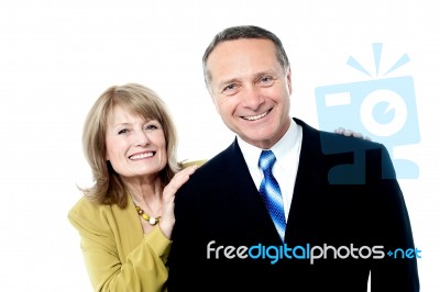 Senior Couple Together On White Stock Photo