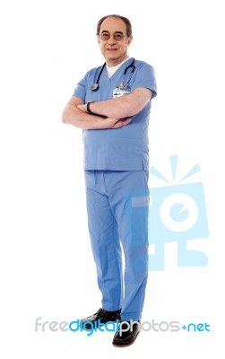 Senior Doctor With Stethoscope Stock Photo