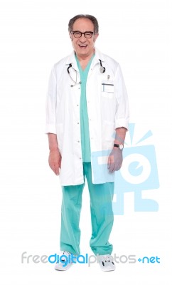 senior Male Doctor with stethoscope Stock Photo