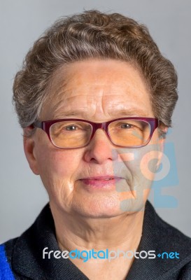 Senior Woman With Glasses Stock Photo