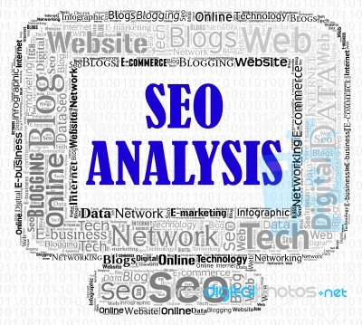 Seo Analysis Shows Search Engines And Analytic Stock Image