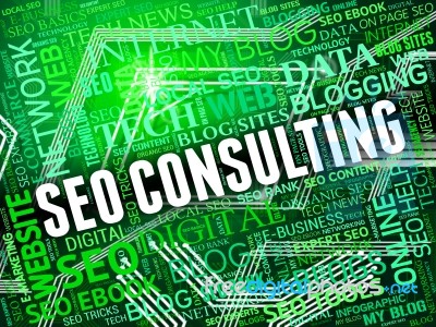 Seo Consulting Indicates Search Engine And Advice Stock Image