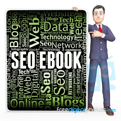 Seo Ebook Indicates Search Engines And Books 3d Rendering Stock Image