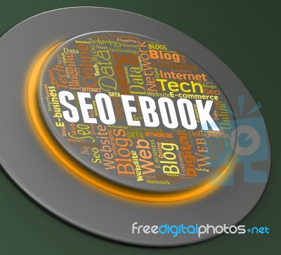 Seo Ebook Means Search Engine And Button 3d Rendering Stock Image