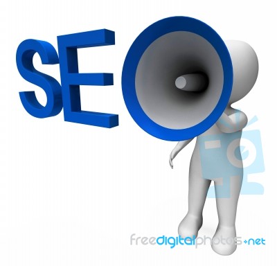 Seo Hailer Shows Search Engine Optimization Optimized On Web Stock Image