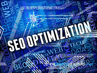 Seo Optimization Shows Search Engines And Internet Stock Image