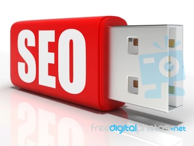 Seo Pen Drive Shows Search Engine Optimization Or Management Stock Image