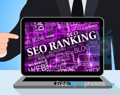 Seo Ranking Means Search Engine And Computing Stock Image