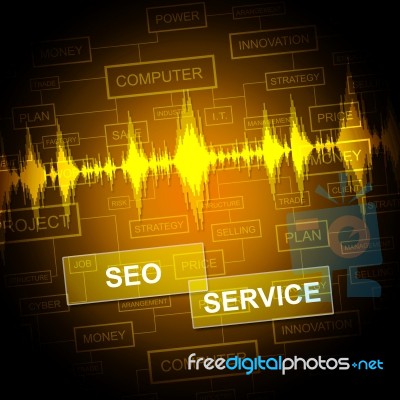 Seo Service Means Search Engine Optimization And Indexing Stock Image