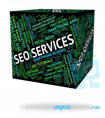 Seo Services Indicates Help Desk And Assistance Stock Image