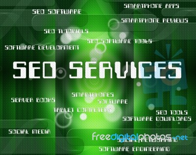 Seo Services Means Help Desk And Advice Stock Image