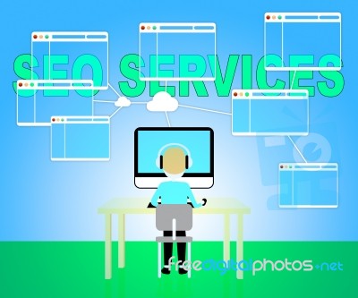 Seo Services Represents Search Sem 3d Illustration Stock Image