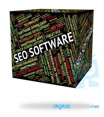 Seo Software Represents Programs Freeware And Optimized Stock Image