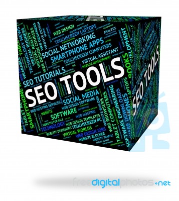 Seo Tools Showing Optimization Internet And Apparatus Stock Image