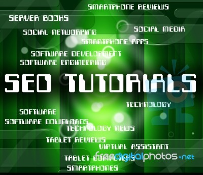 Seo Tutorials Showing Optimized Search And Study Stock Image