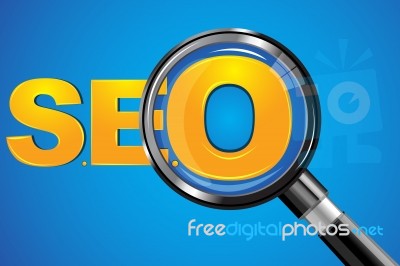 Seo With Lens Stock Image