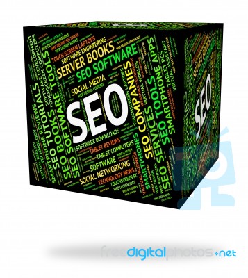 Seo Word Indicates Optimize Words And Web Stock Image