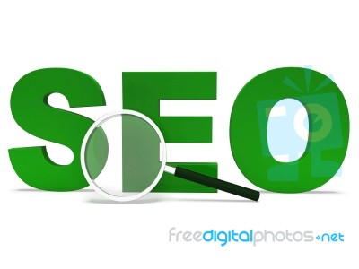 Seo Word Shows Search Engine Optimization Websites Online Stock Image